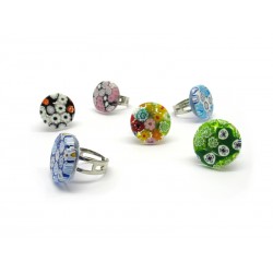 Anello in Vetro di Murano - Mod. Arlecchino (Colori assortiti)