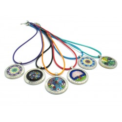 Pendente in Vetro di Murrina e Metallo - Mod. Lauretta, Diam. 30 mm (Colori assortiti)