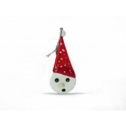 Murano Glass Snow Christmas Ornament - Mod. Snow - 85x35 mm