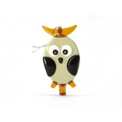 Murano Glass Owl Christmas Ornament - Mod. Civetta - 100x50 mm