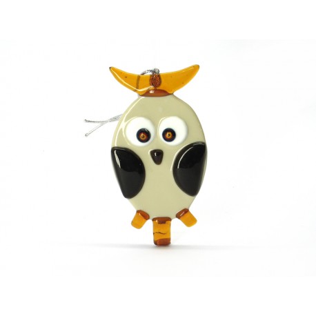 Murano Glass Owl Christmas Ornament - Mod. Civetta - 100x50 mm