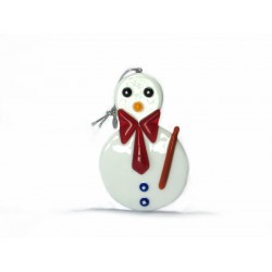 Murano Glass Olaf Snowman Christmas Ornament - Mod. Olaf - 90x60 mm